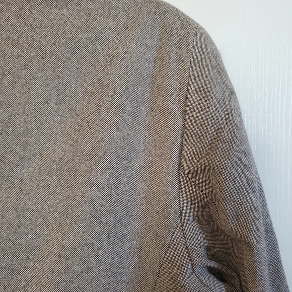 Vintage Feraud Virgin Wool Silk Tweed Brown Long Fringed Blazer Women's Sz Large